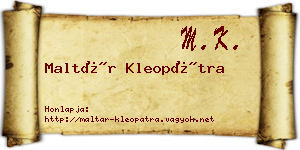Maltár Kleopátra névjegykártya